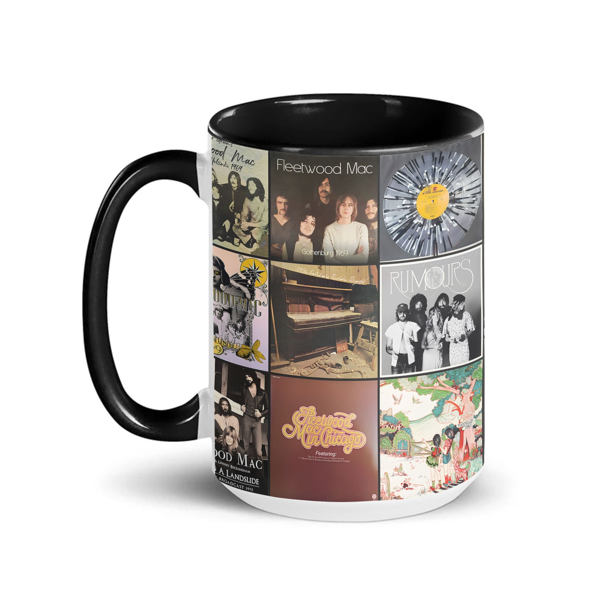 Fleetwood Mac Accent Mug Classic Album Cover Collage Gift for Rock Music Lovers