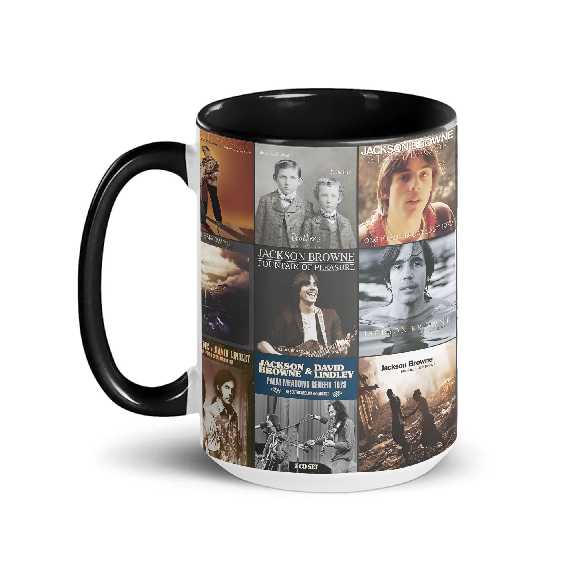 Jackson Browne Accent Mug Classic Album Cover Collage Gift for Folk Rock Fans