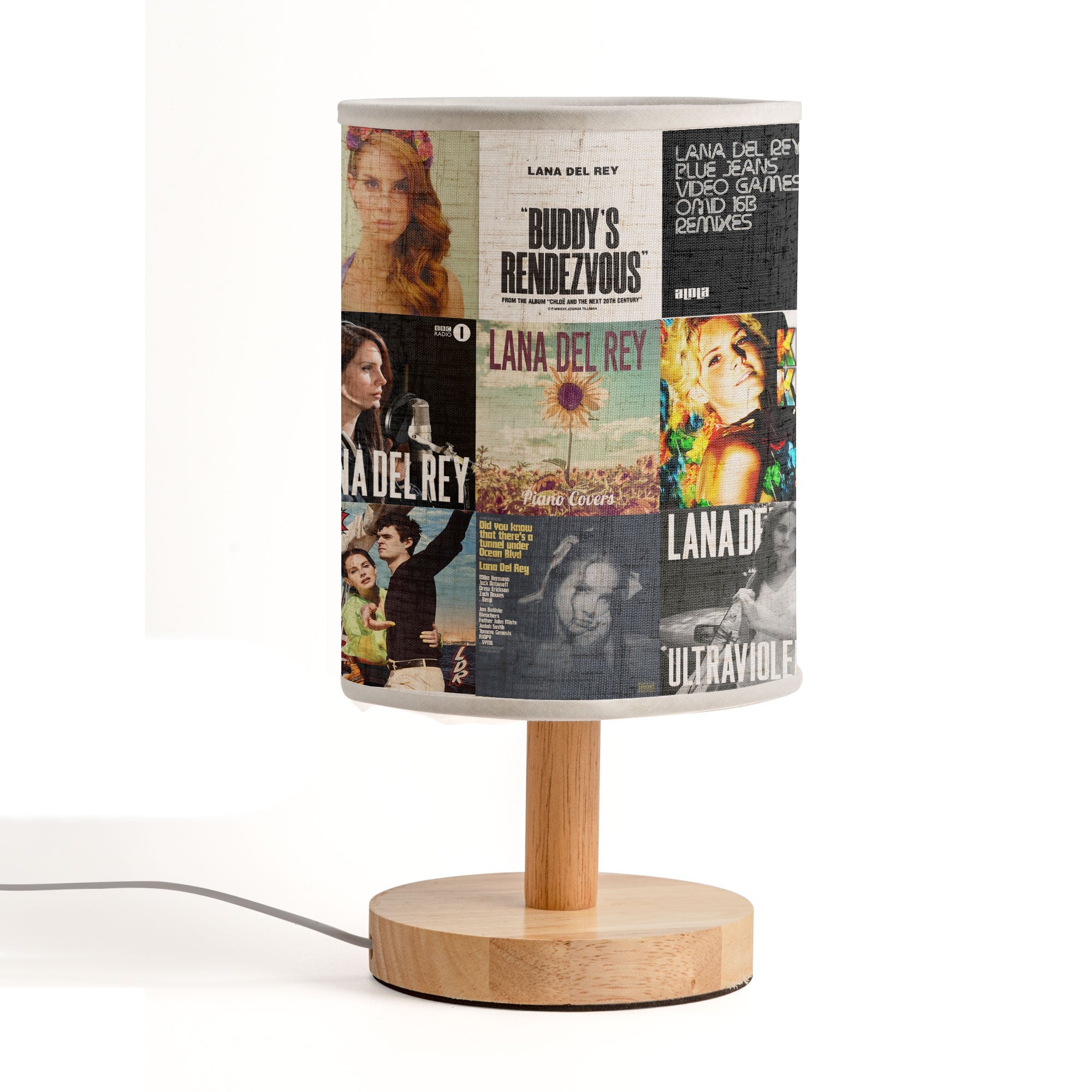 Lana Del Rey Albums Fabric Lamp Dreamy Vintage - Inspired Table Light