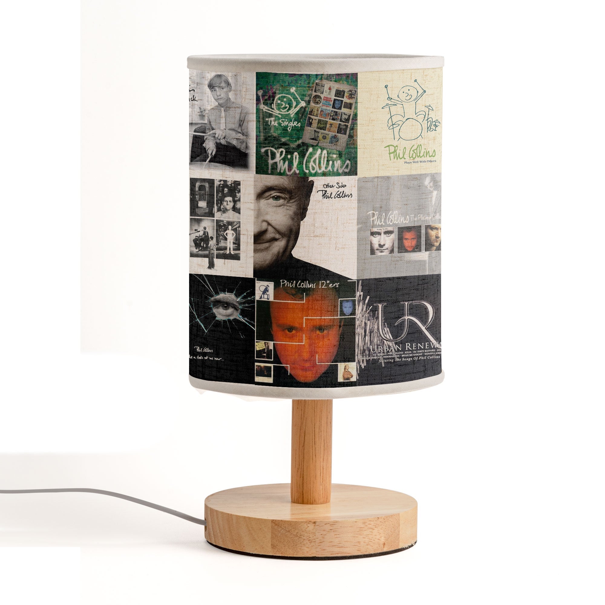 Phil Collins Album Art Fabric Lamp Timeless Glow for Music Lovers