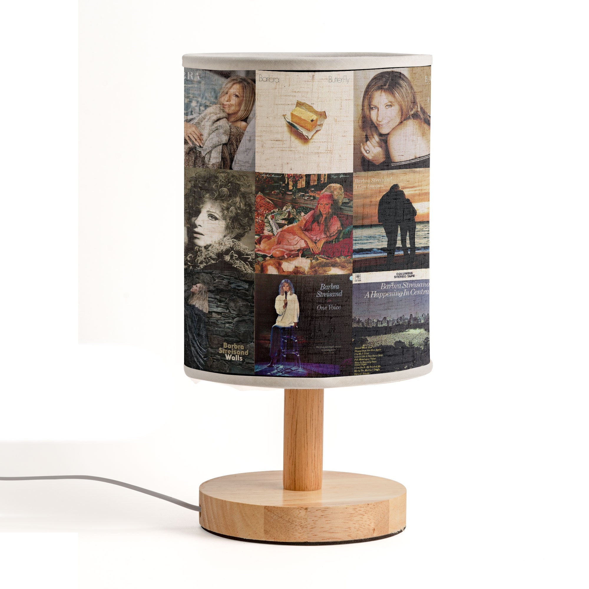 Barbra Streisand Vintage Album Cover Fabric Lamp Retro Music Legend Décor
