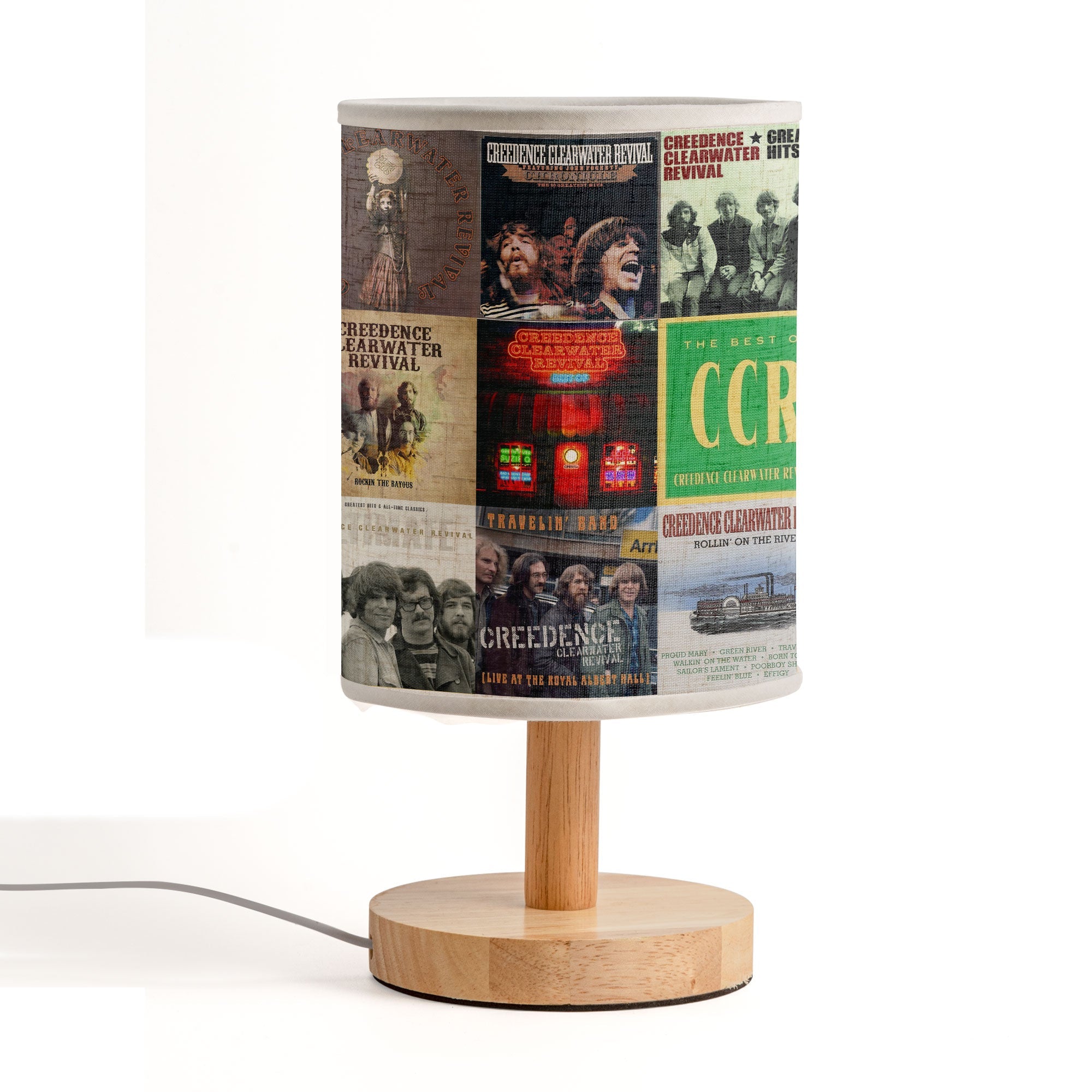 Creedence Clearwater Revival Fabric Lamp Classic Album Art Collage