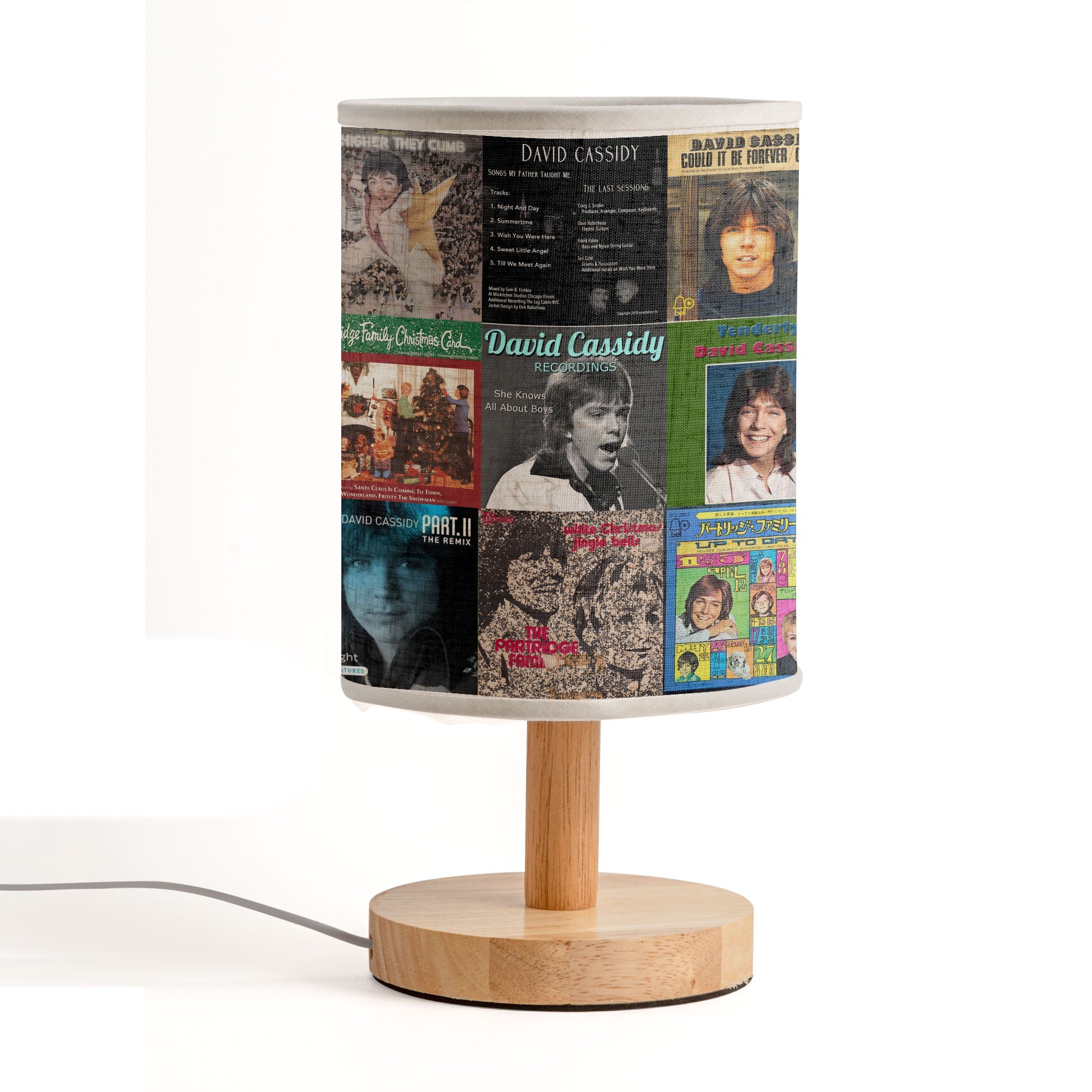 David Cassidy Fabric Lamp A Warm Tribute for Music Lovers
