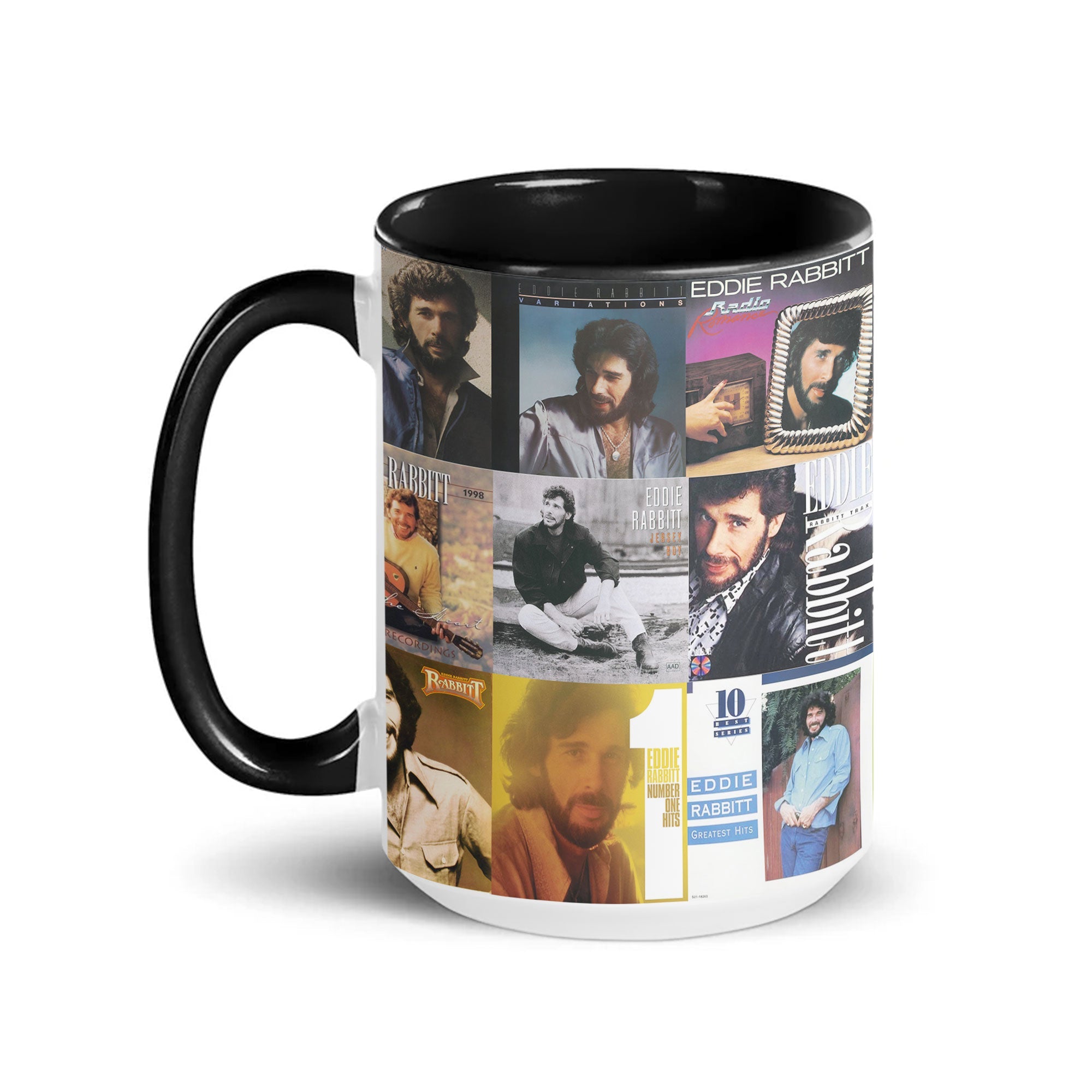 Eddie Rabbitt Accent Mug Classic Album Cover Collage Gift