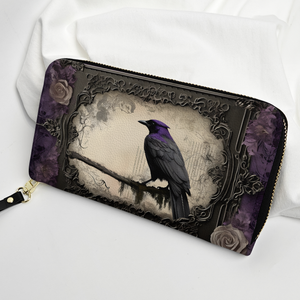 Gothic Raven Leather Handbag & Wallet Set Inspired by Edgar Allan Poe