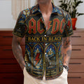 AC/DC Gothic Stained Glass Hawaiian Shirt - Unisex Hard Rock Back In Black Button Up
