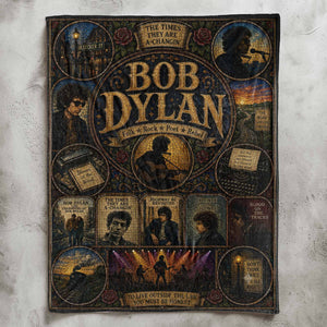 Bob Dylan Sherpa Blanket Blowin' In The Wind Stained Glass Blanket