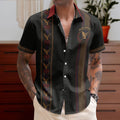 Black Sabbath Hawaiian Shirt - Unisex Retro Henry Demon Gothic Vertical Stripe Button Up