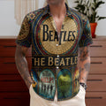 The Beatles Hawaiian Shirt - Unisex Retro Yellow Submarine Cathedral Window Button Up