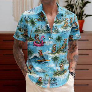 Jimmy Buffett Hawaiian Shirt - Unisex Retro Margaritaville Parrot Surfing Button Up