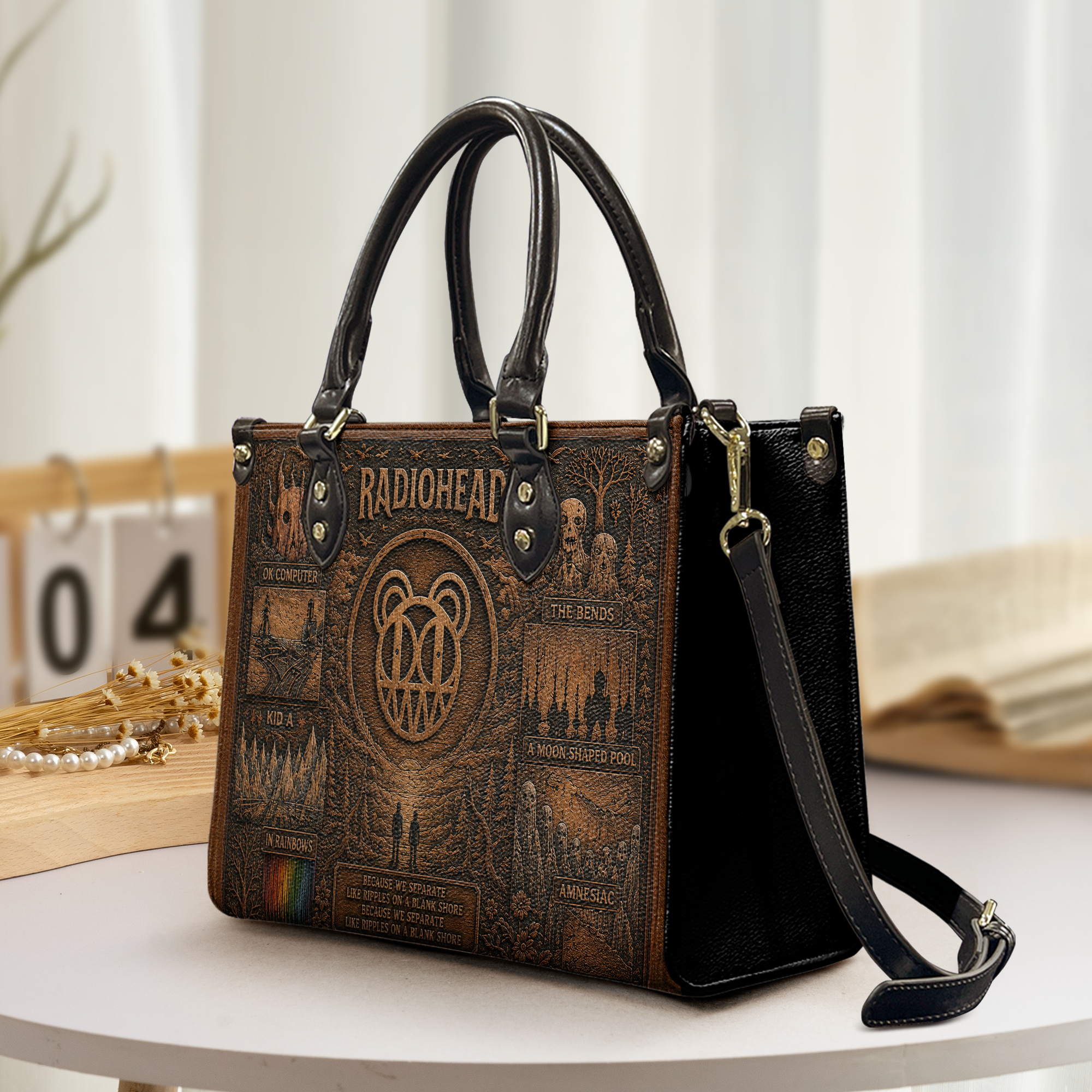 Radiohead Handbag, Tote Bag and Wallet Set - Premium Retro Music Merchandise Gift