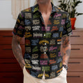 Soul And Funk Logos Hawaiian Shirt - Unisex Retro Motown Concert Black Summer Button Up