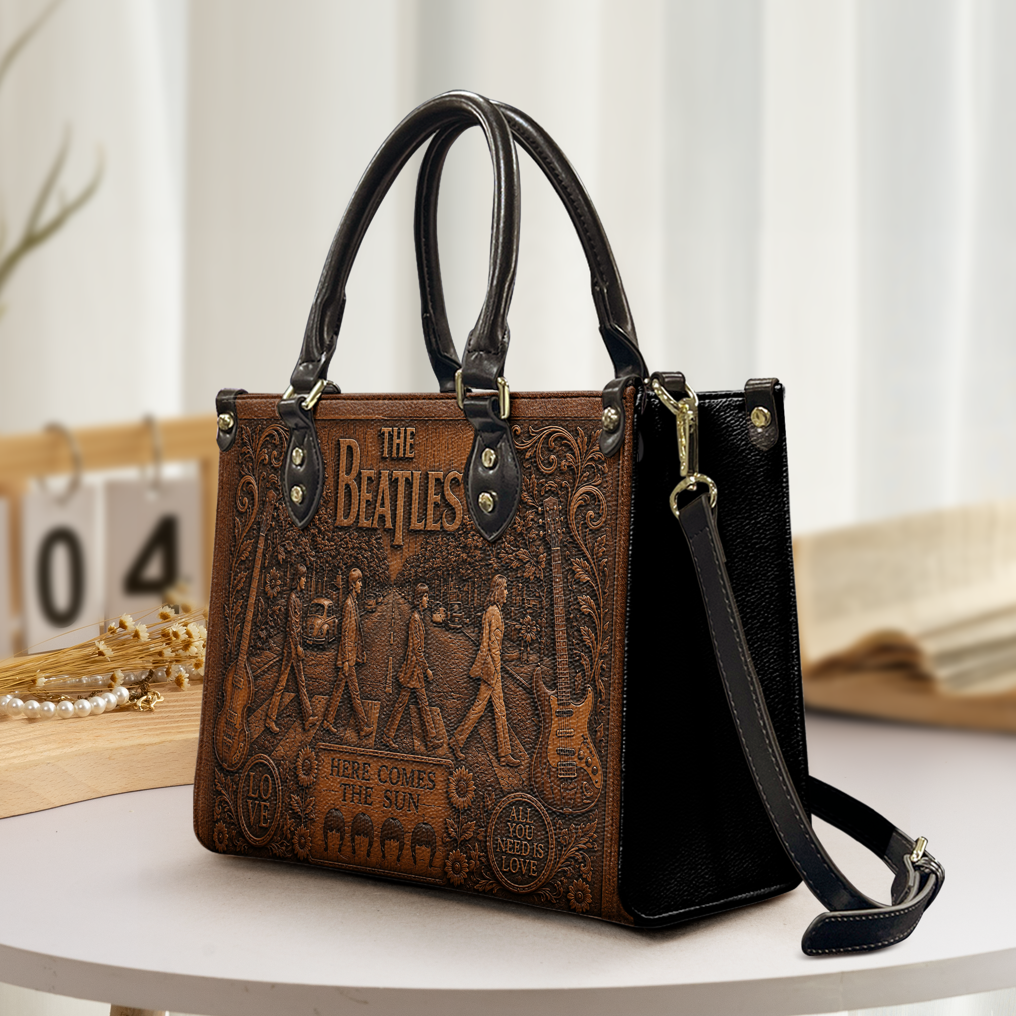 The Beatles Handbag, Tote Bag and Wallet Set, Abbey Road Inspired Vintage Rock Music Accessories, The Beatles Fan Gift