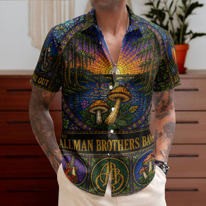 The Allman Brothers Band Hawaiian Shirt - Unisex Psychedelic Mushroom Summer Button Up