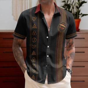 Led Zeppelin Hawaiian Shirt - Unisex Retro Zoso Zeppelin Four Symbols Airship Button Up