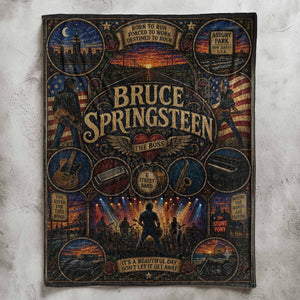 Bruce Springsteen Sherpa Blanket Born To Run Stained Glass Blanket