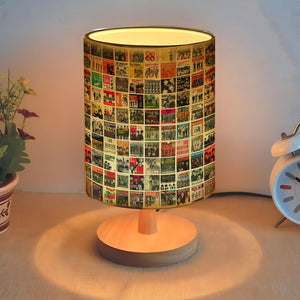 Vintage Beatles Album Cover Collage Table Fabric Lamp