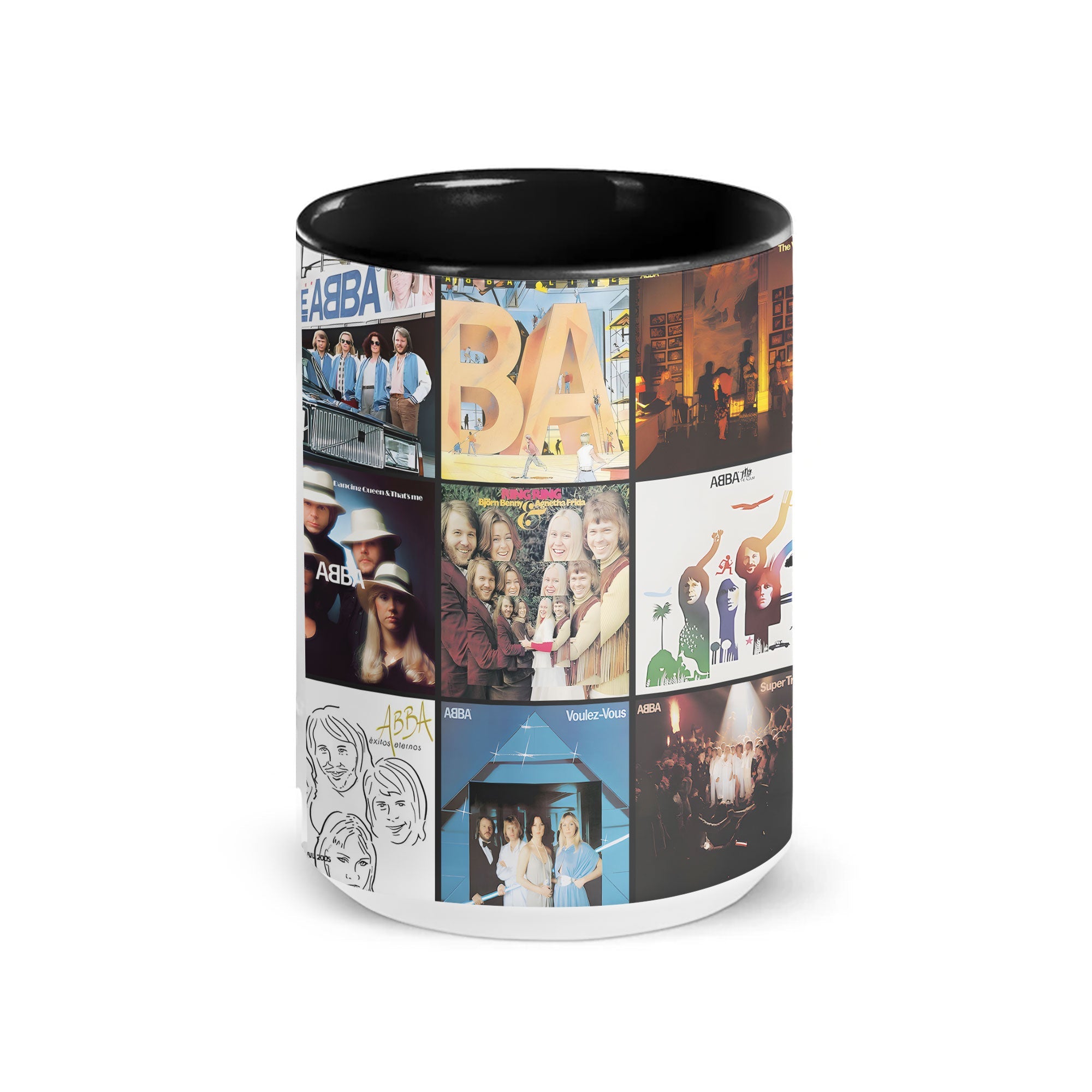 ABBA Accent Mug Classic Album Cover Collage Gift for Pop Music Fans
