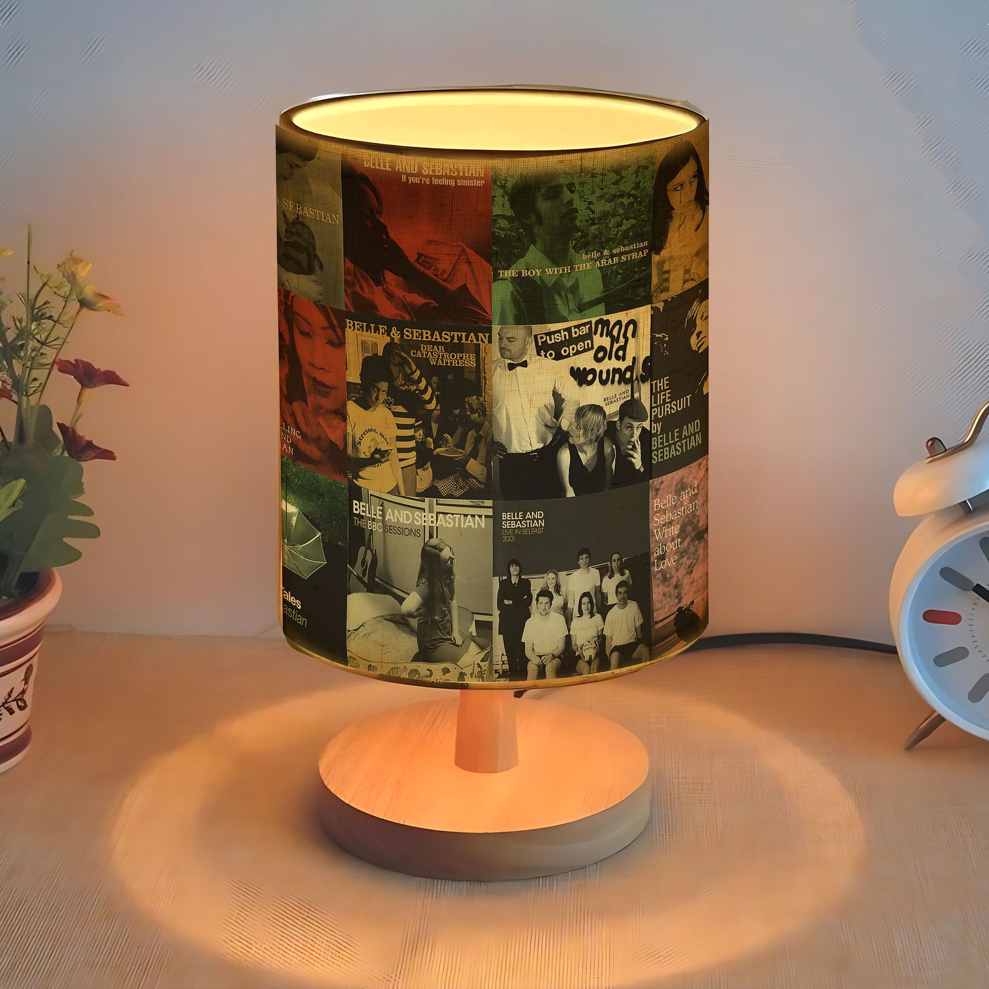 Belle and Sebastian Album Collage Fabric Lamp Indie Pop Aesthetic Light