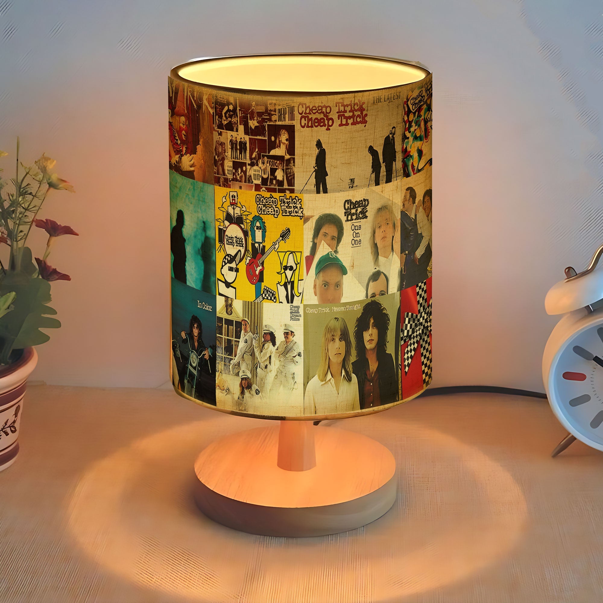 Cheap Trick Album Collage Fabric Lamp Classic Rock Home Decor Light