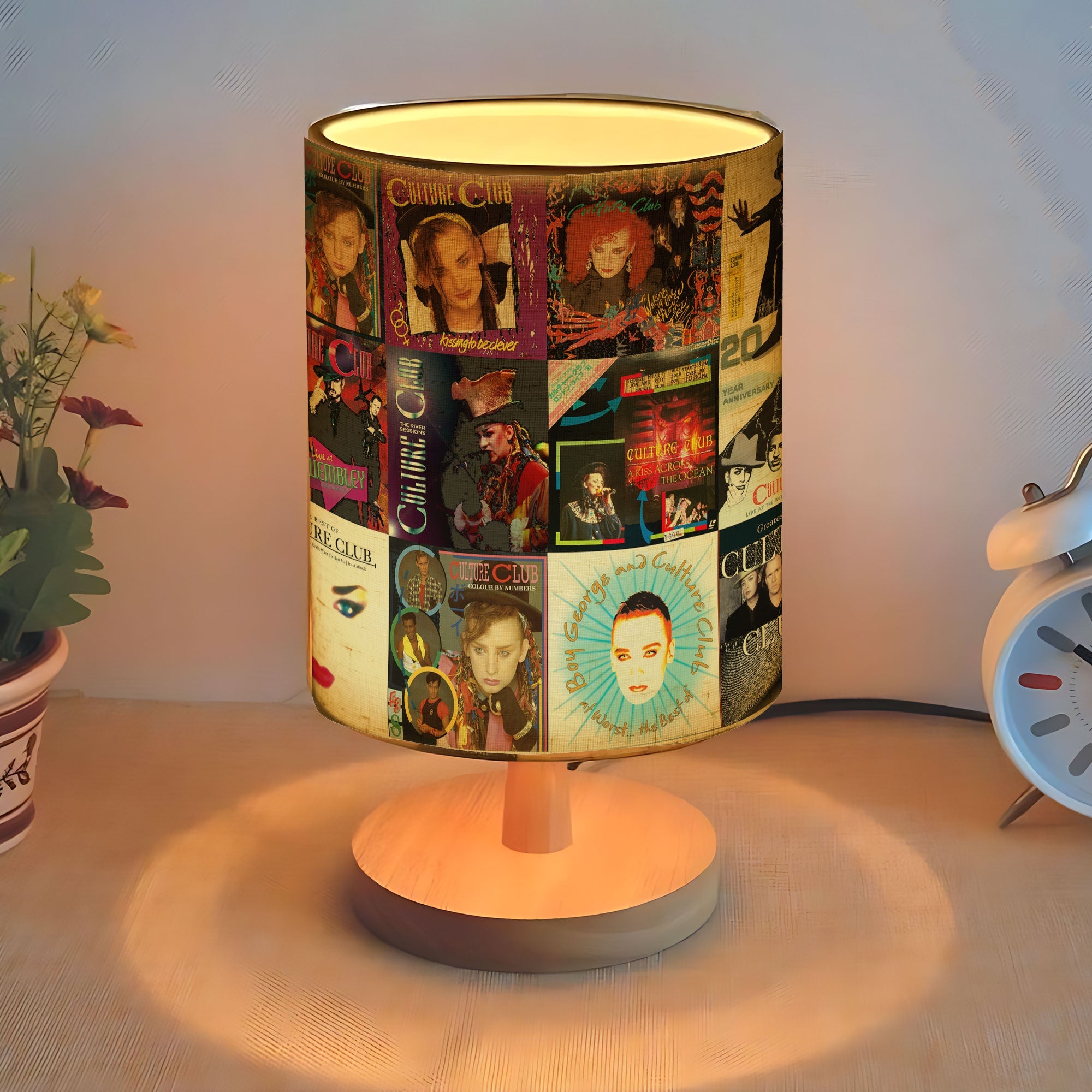 Culture Club Albums Fabric Lamp Retro 80s Pop Icon Table Light