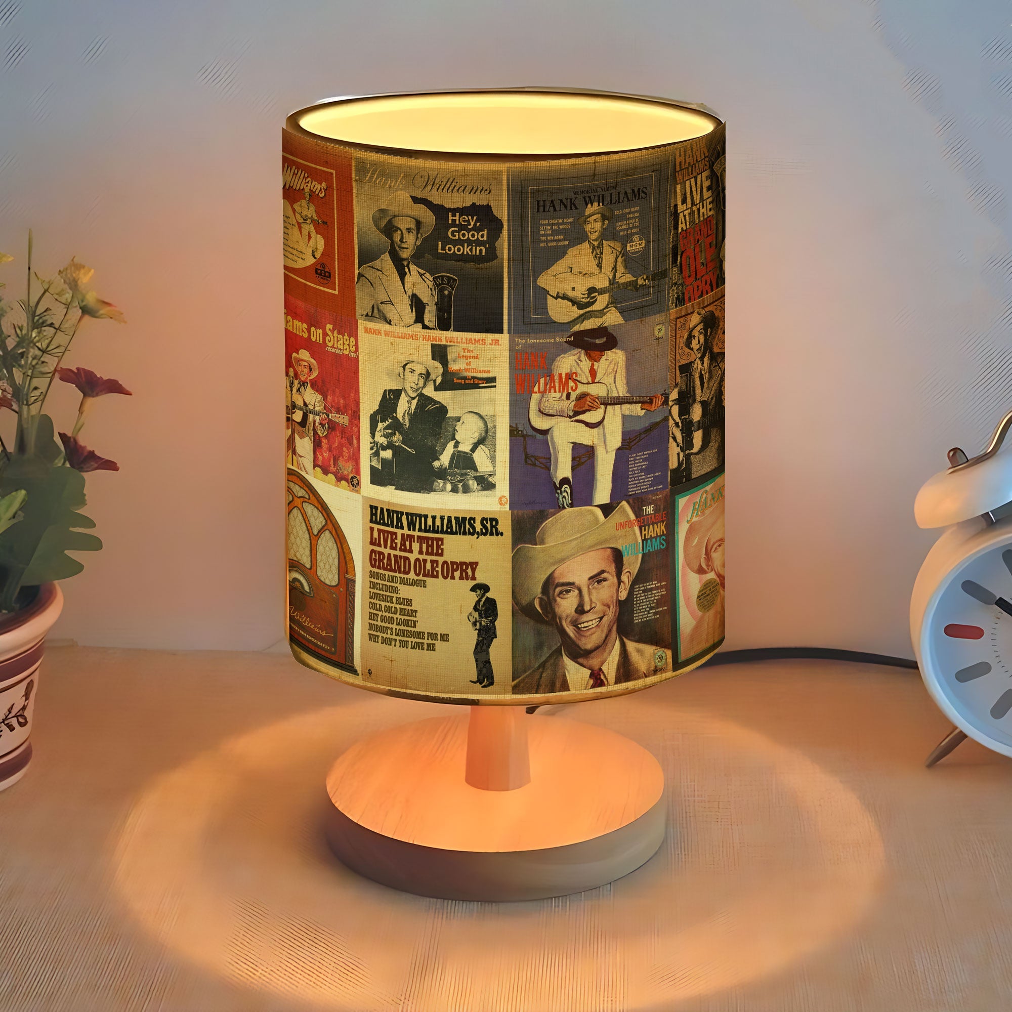 Hank Williams Fabric Lamp A Classic Country Glow for True Music Fans