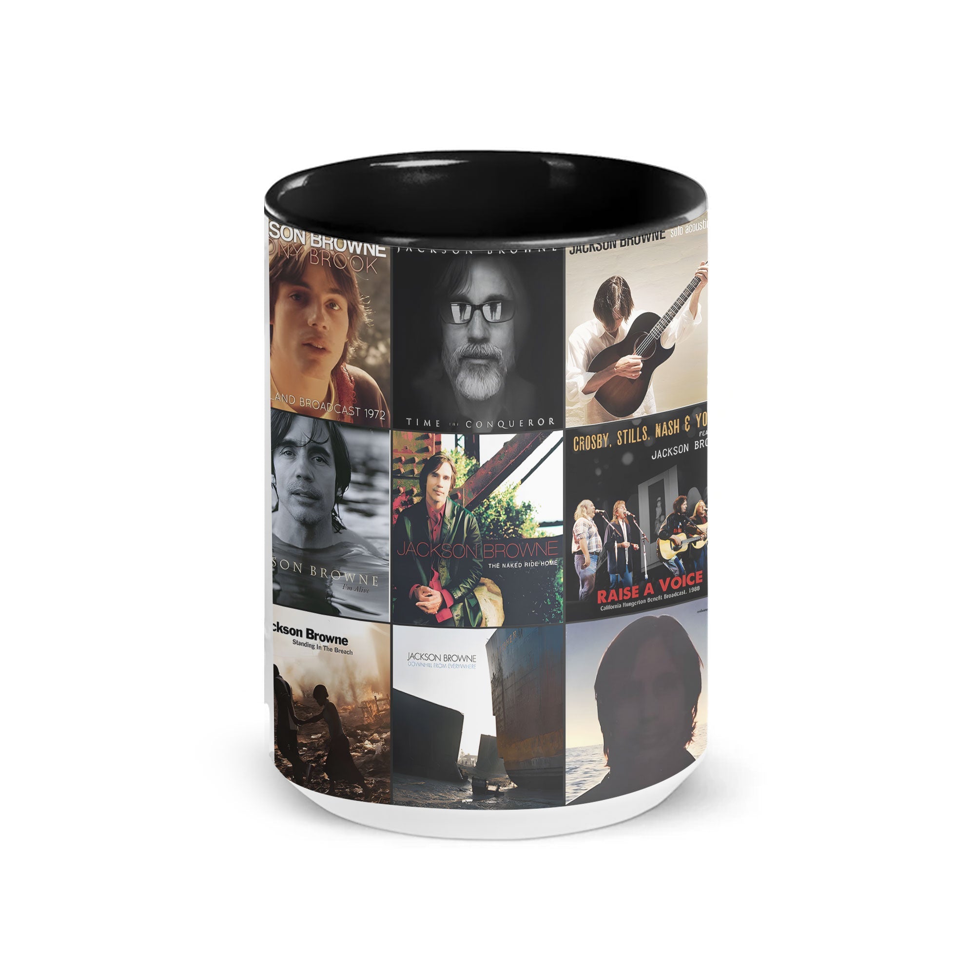 Jackson Browne Accent Mug Classic Album Cover Collage Gift for Folk Rock Fans