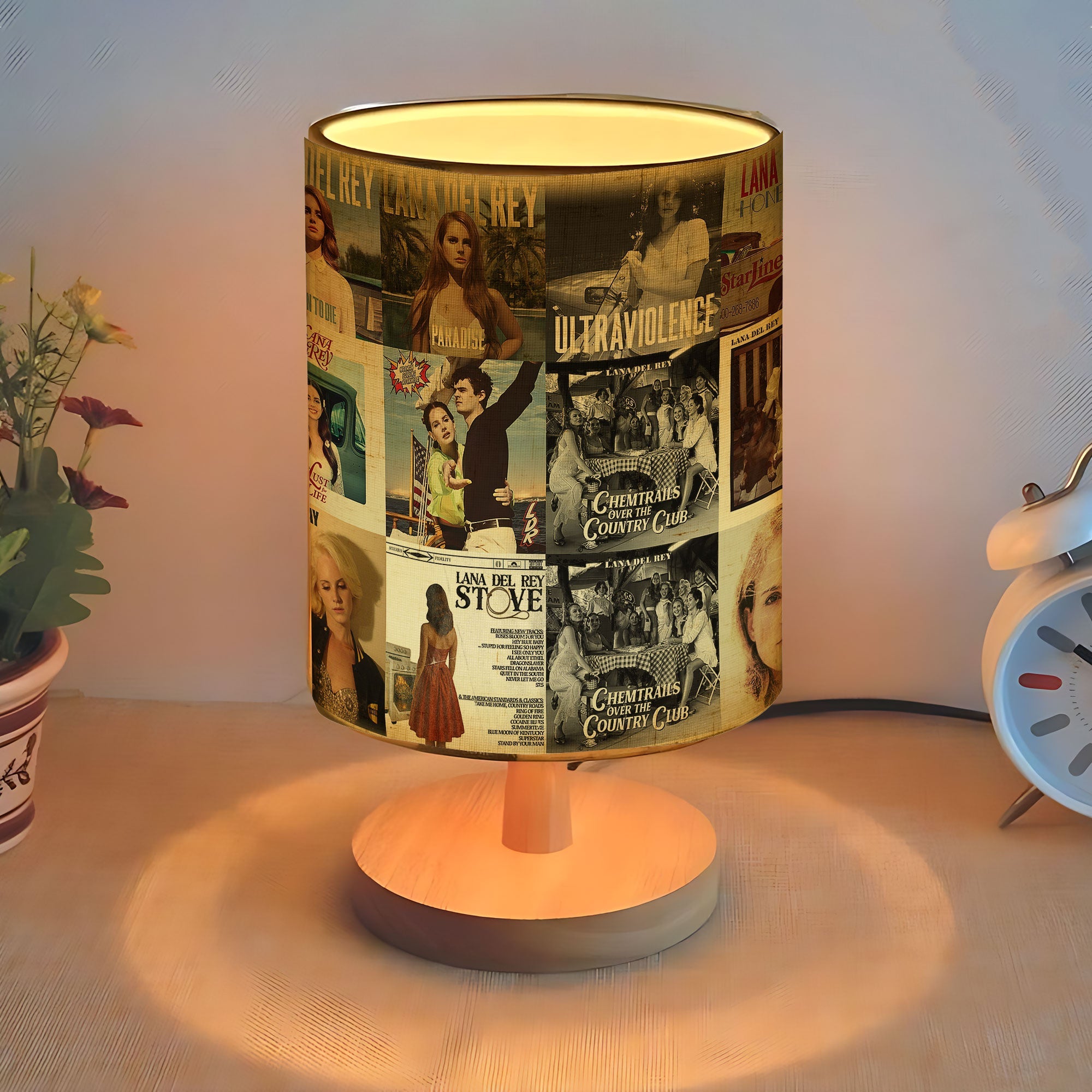 Lana Del Rey Albums Fabric Lamp Dreamy Vintage - Inspired Table Light