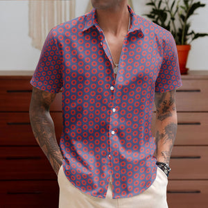 Phish Red Circle Donut Inspried Unisex Hawaiian Shirt – Retro Music Print Button-Up