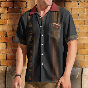 Led Zeppelin Hawaiian Shirt - Unisex Retro Zoso Zeppelin Four Symbols Airship Button Up