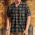 Country Rock Band Logos Hawaiian Shirt - Unisex Vintage Allman Brothers ZZ Top Black Beach Button Up