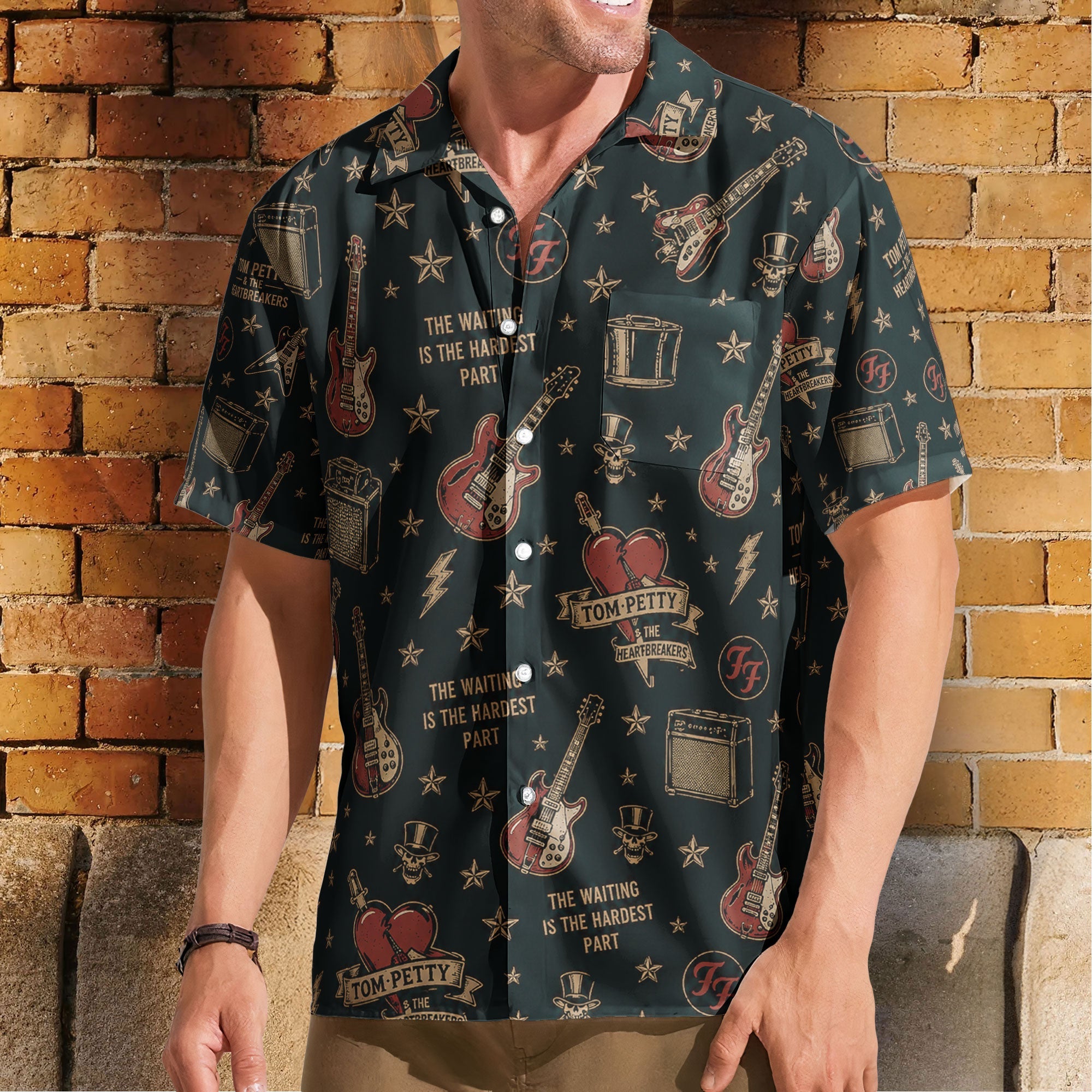 Tom Petty & The Heartbreakers The Waiting Is The Hardest Part Hawaiian Shirt – Retro Music Album Art Inspired Unisex Shirt