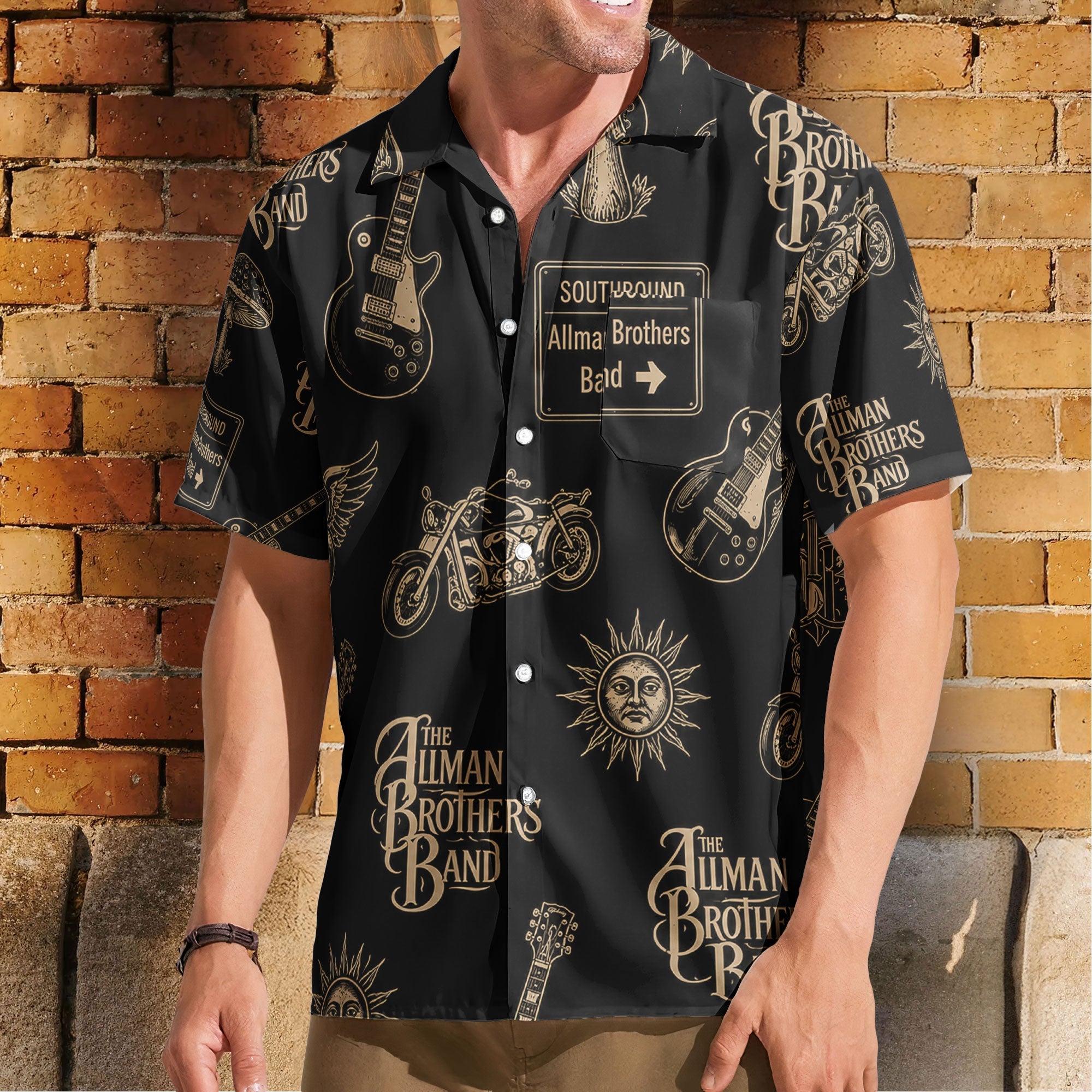 The Allman Brothers Band Iconic Logo Graphic All-Over Print Hawaiian Shirt – Retro Music Album Art Inspired Shirt