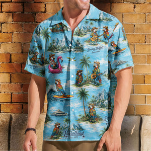 Jimmy Buffett Hawaiian Shirt - Unisex Retro Margaritaville Parrot Surfing Button Up