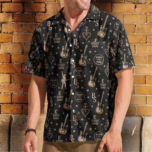 Bruce Springsteen And E Street Band Logo Graphic All-Over Print Hawaiian Shirt – Retro Music Album Art Inspired Shirt