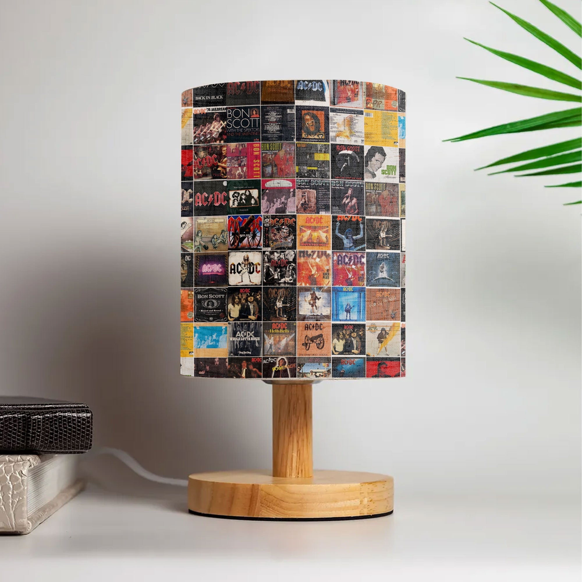 AC/DC Album Cover Collage Fabric Lamp Rock & Roll Home Decor