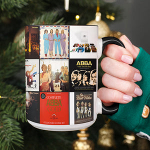 ABBA Accent Mug Classic Album Cover Collage Gift for Pop Music Fans