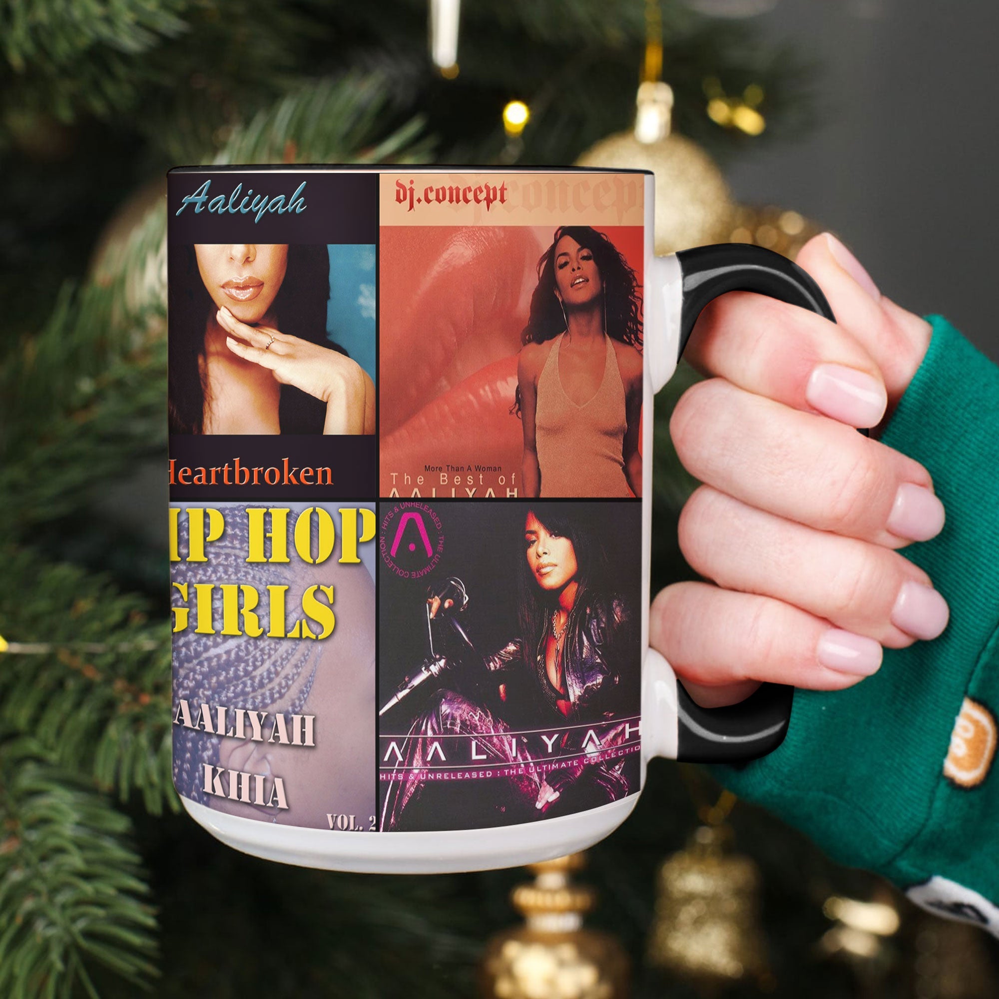 Aaliyah Accent Mug R&B Icon Album Cover Collage Gift