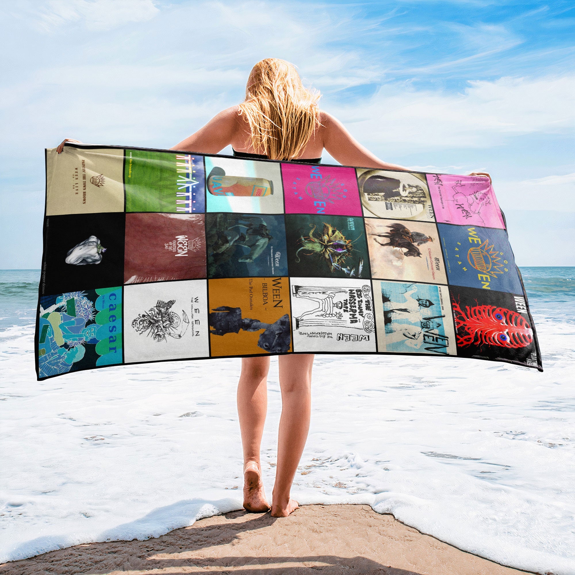 Ween Beach Towel Album Cover Collage Classic Rock Towel