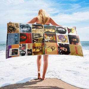 Bob Marley Beach Towel Album Cover Collage Classic Rock Towel
