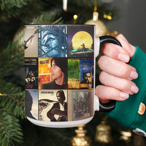 Jackson Browne Accent Mug Classic Album Cover Collage Gift for Folk Rock Fans