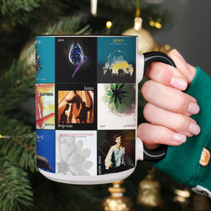 James Accent Mug Album Cover Collage for Indie Rock Fans