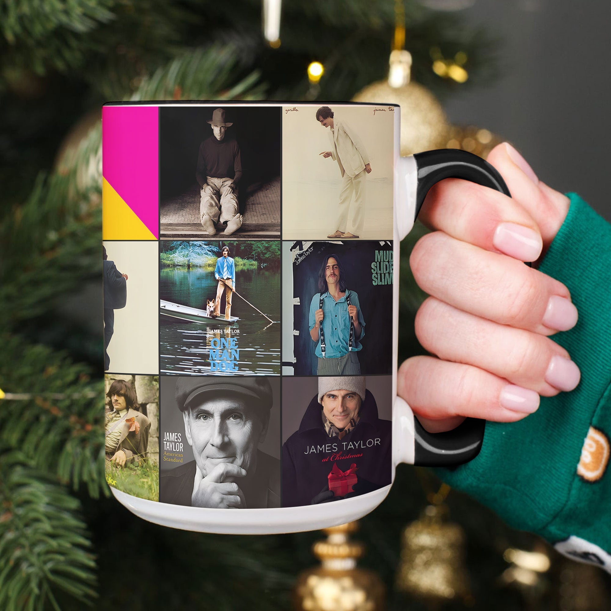 James Taylor Accent Mug Timeless Album Cover Collage Gift