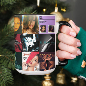 Rihanna Accent Mug Iconic Era Album Cover Collage Gift