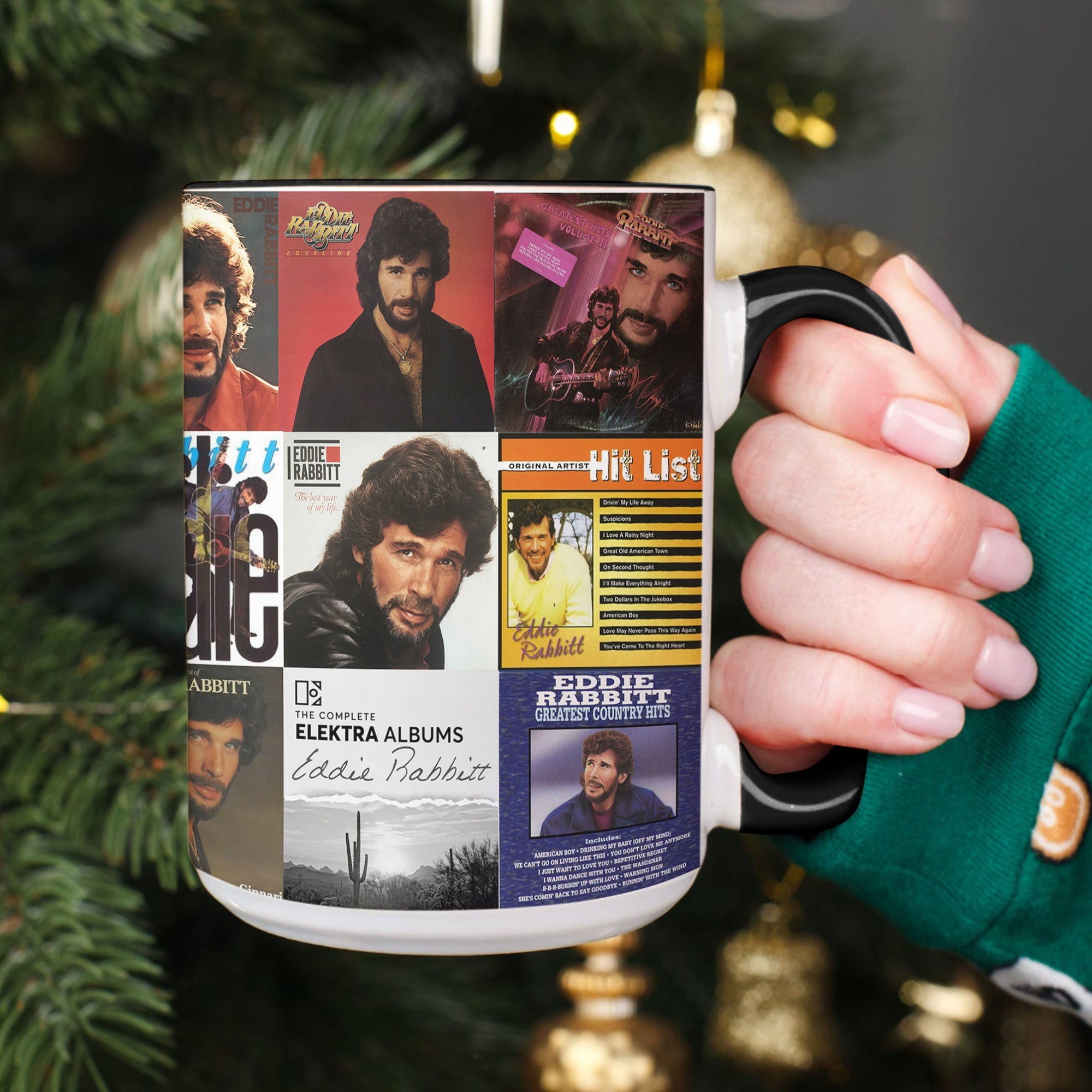 Eddie Rabbitt Accent Mug Classic Album Cover Collage Gift