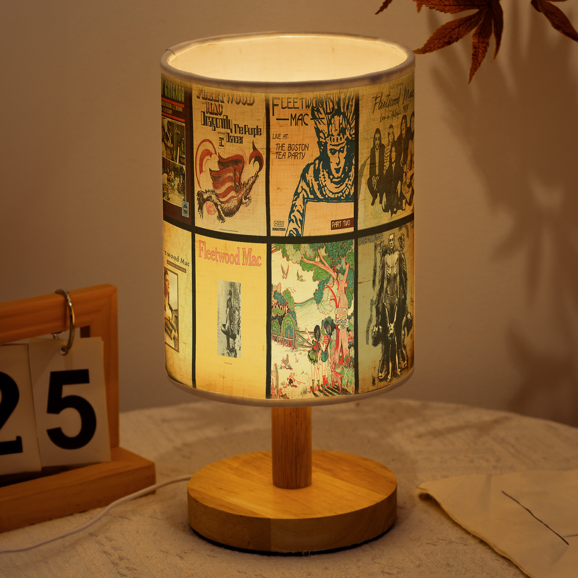 Fleetwood Mac Album Cover Fabric Lamp Vintage Rock Home Décor
