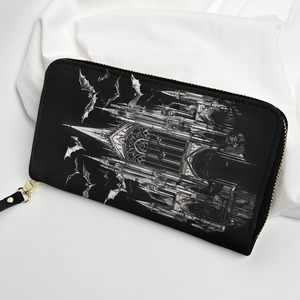 Gothic Cathedral & Bats Leather Handbag & Wallet Set