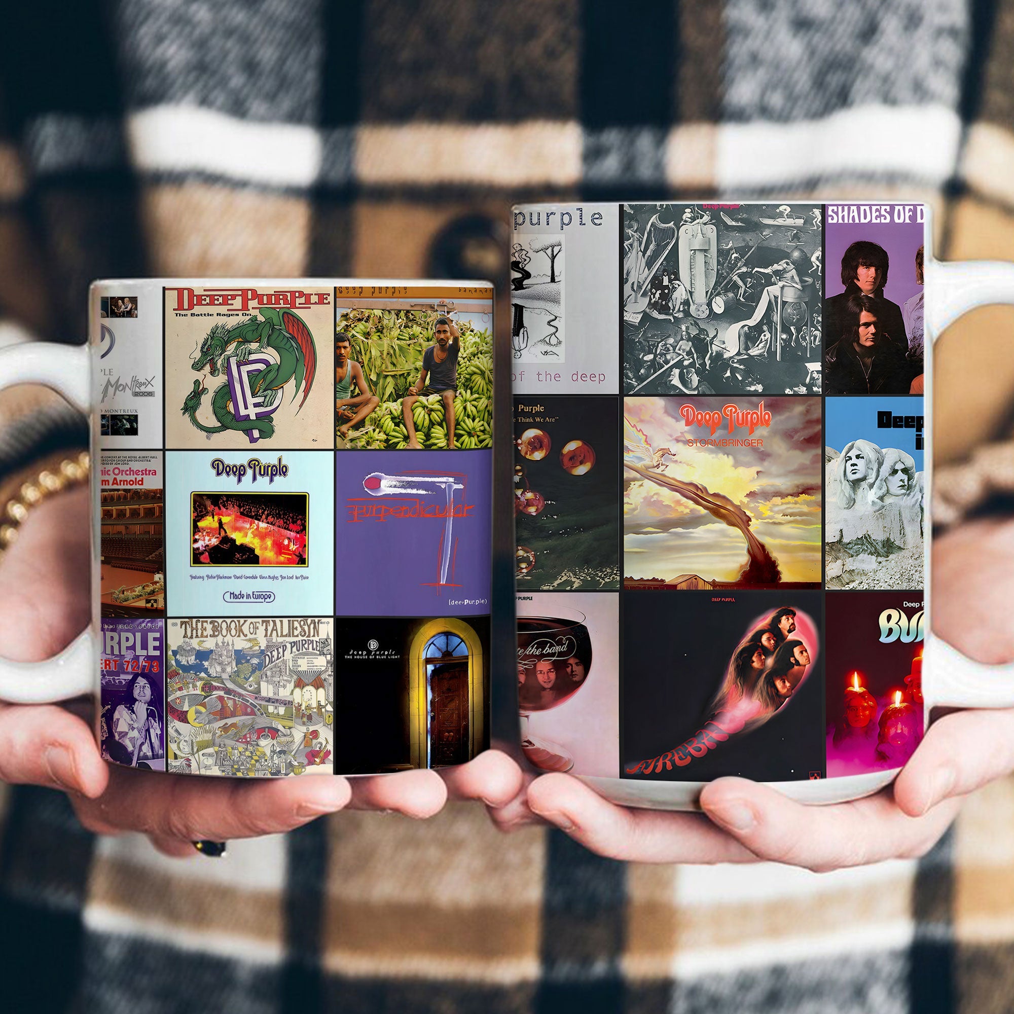Deep Purple Accent Mug Classic Rock Album Cover Collage Gift