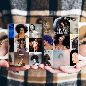 Diana Ross Accent Mug Classic Album Cover Collage Gift for Soul & Motown Fans