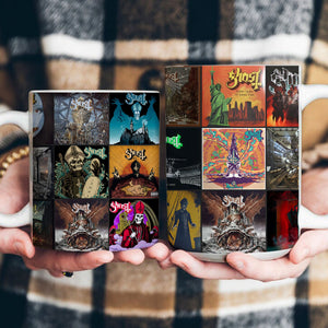 Ghost Band Accent Mug Classic Album Cover Collage Gift for Metal Music Fans